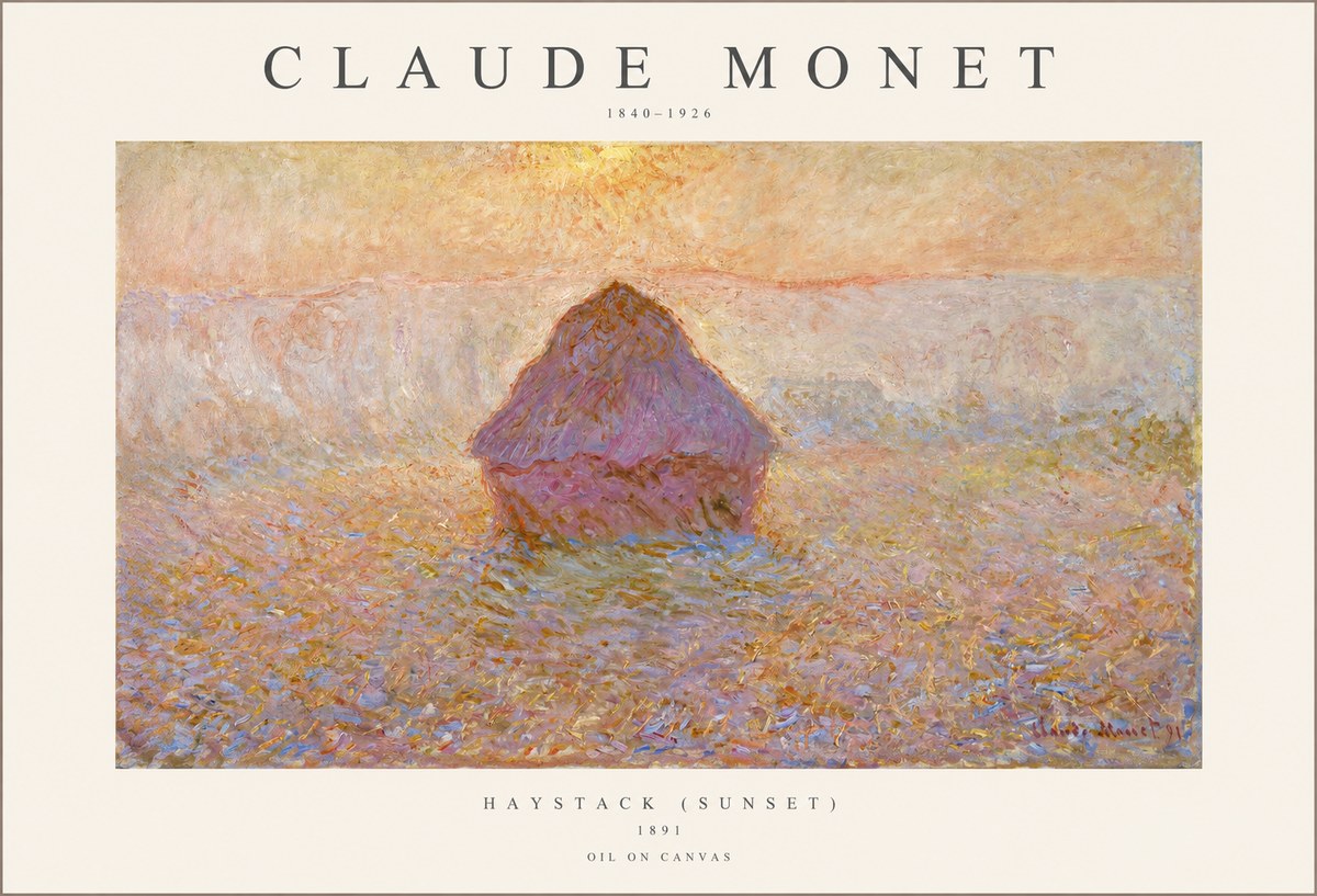 Monet Haystack (Sunset) No1 - Póster