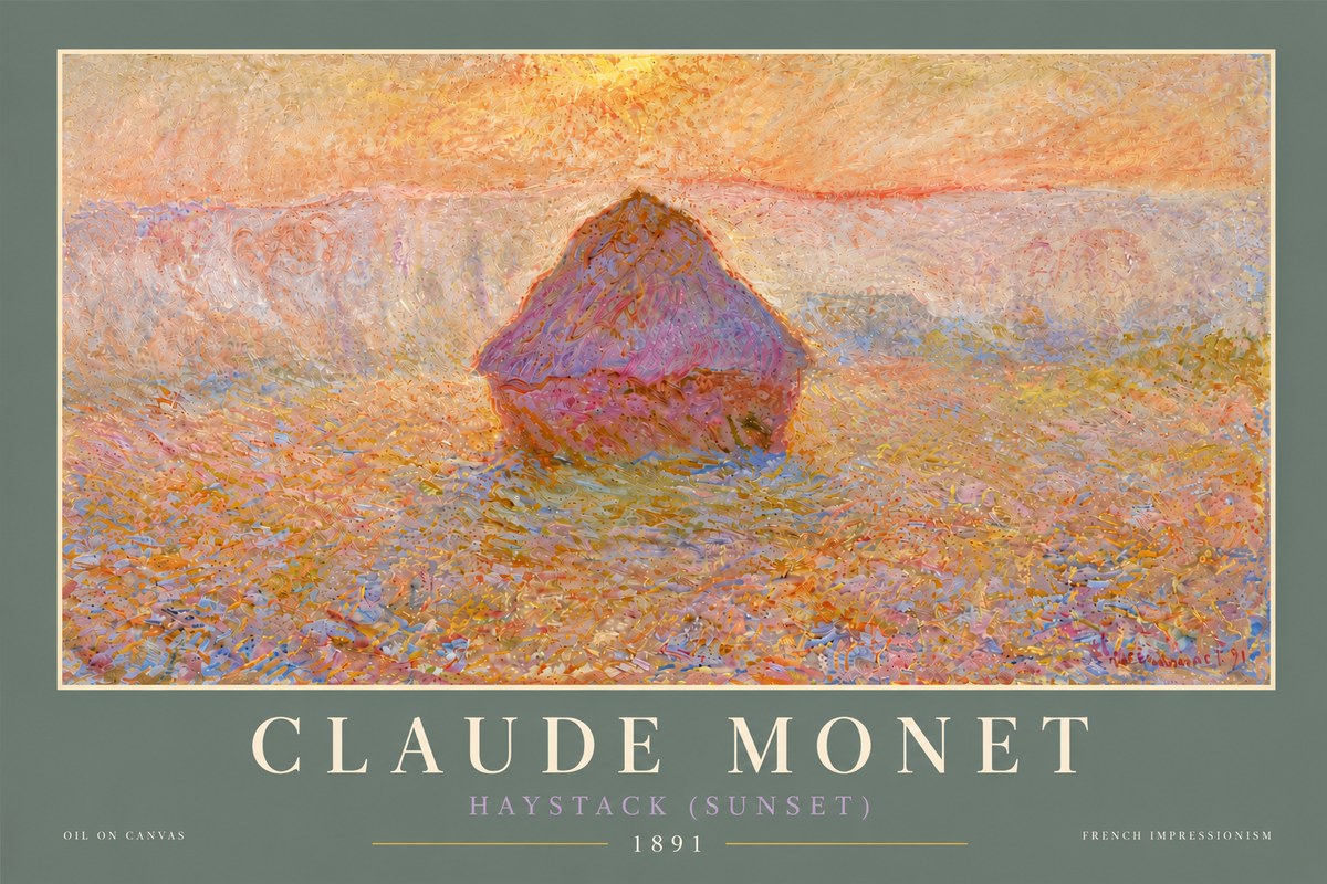 Monet Haystack (Sunset) No6 - Póster