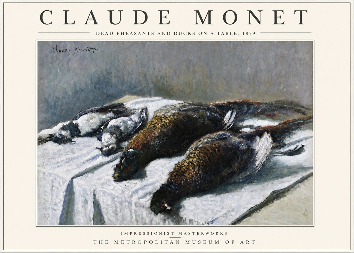 Monet Dead Pheasants and Ducks on a Table No4 - Póster