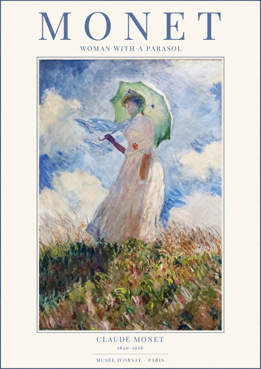 Monet Woman with a Parasol No1 - Póster
