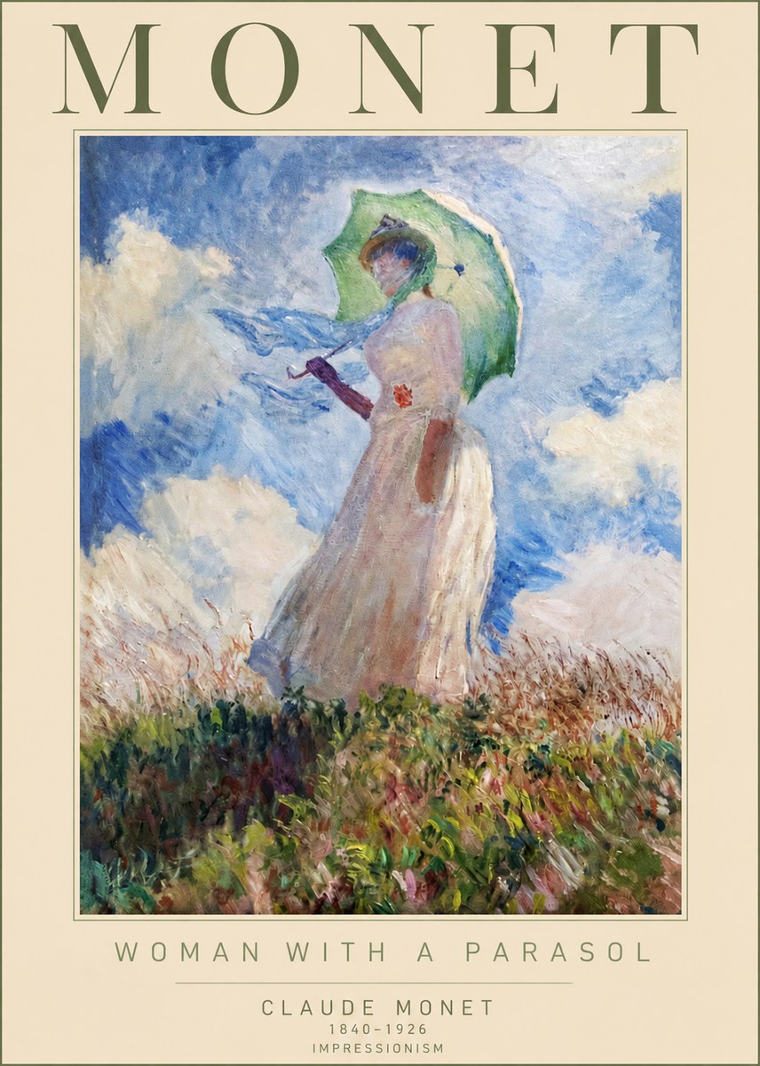 Monet Woman with a Parasol No2 - Póster