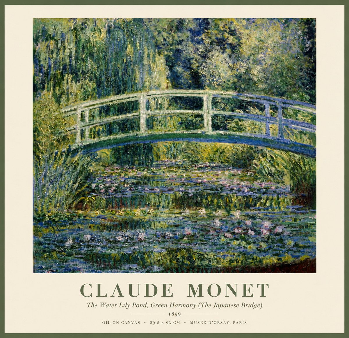 Monet The Water Lily Pond, Green Harmony (the Japanese Bridge) No1 - Póster