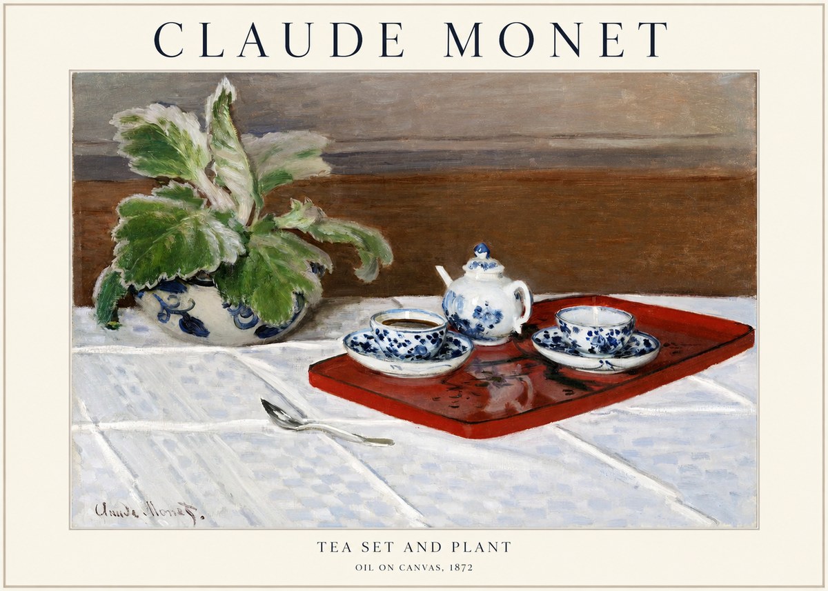 Monet Tea Set and Plant No1 - Póster