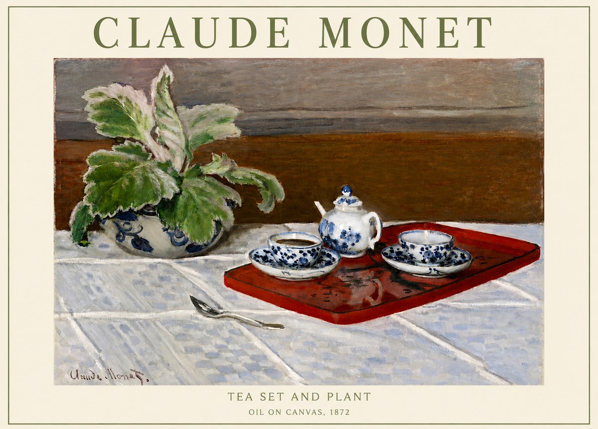 Monet Tea Set and Plant No3 - Póster