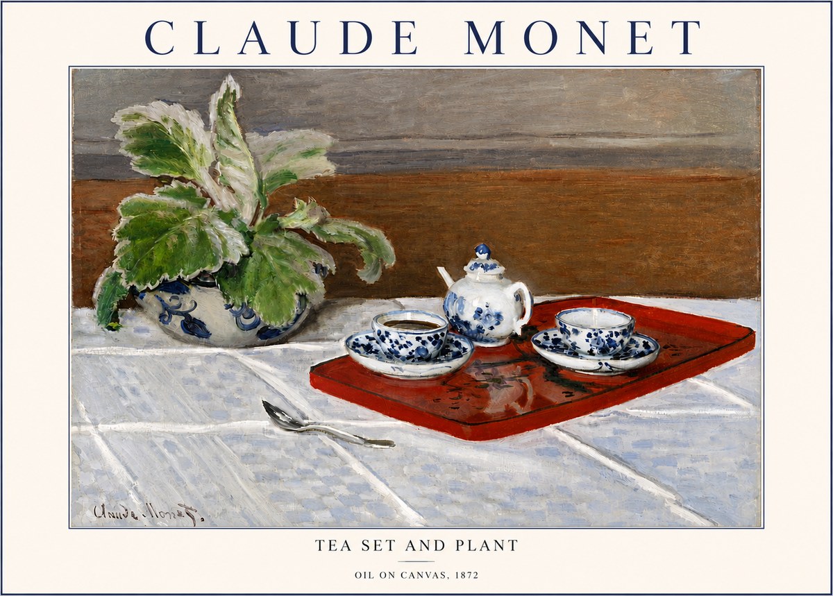 Monet Tea Set and Plant No4 - Póster