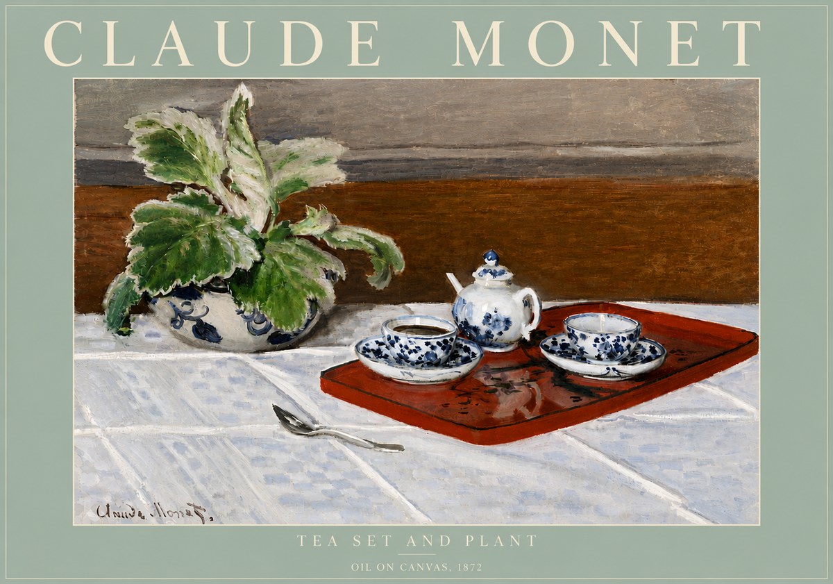 Monet Tea Set and Plant No6 - Póster