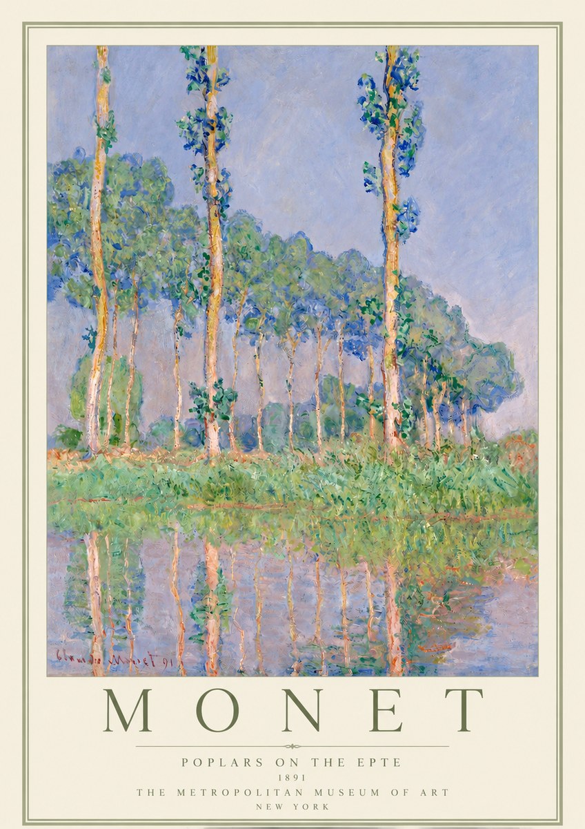 Monet Poplars on the Epte No2 - Póster