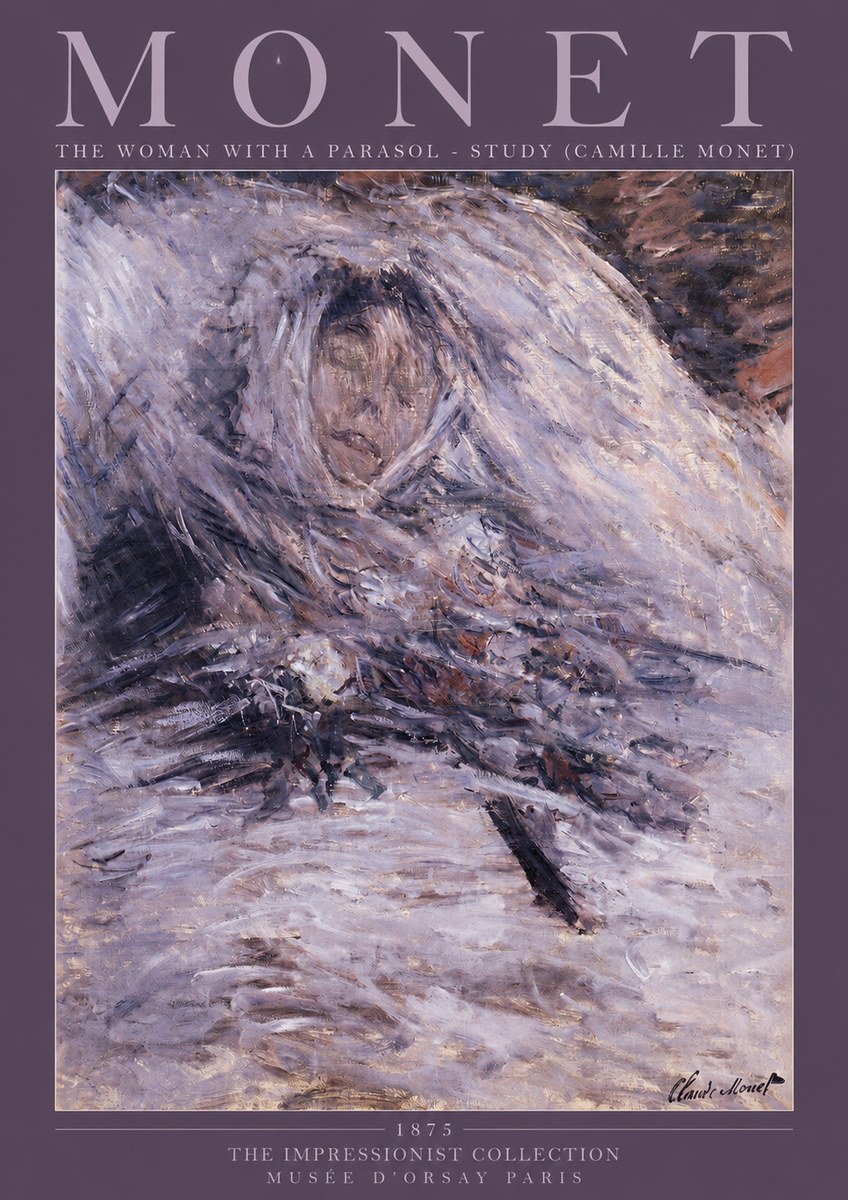 Monet The Woman with a Parasol - Study (Camille Monet) No2 - Póster