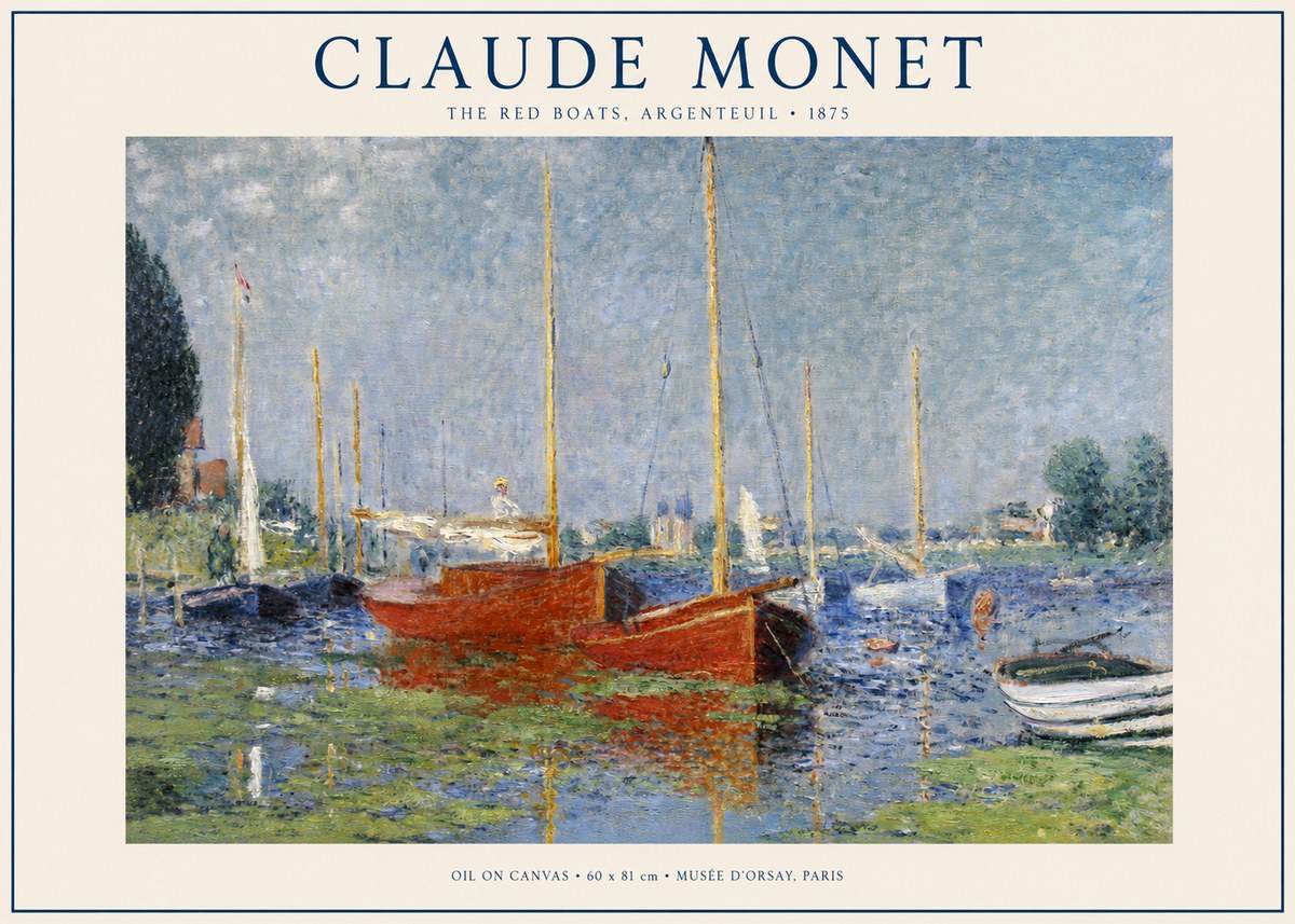 Monet The Red Boats, Argenteuil No1 - Póster