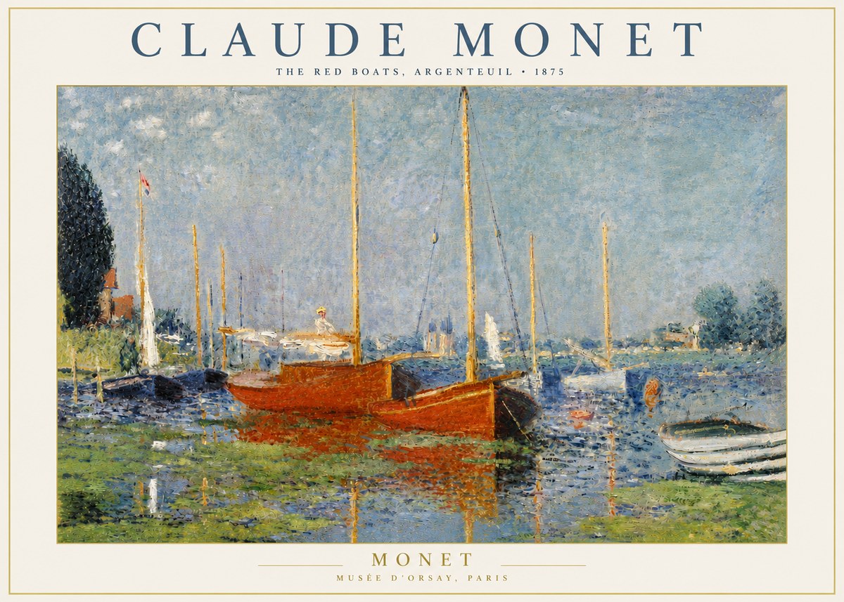 Monet The Red Boats, Argenteuil No3 - Póster
