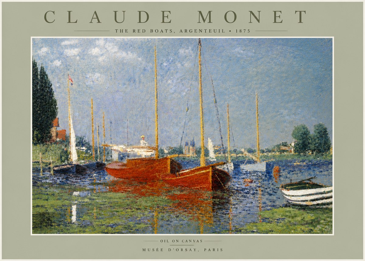 Monet The Red Boats, Argenteuil No6 - Póster