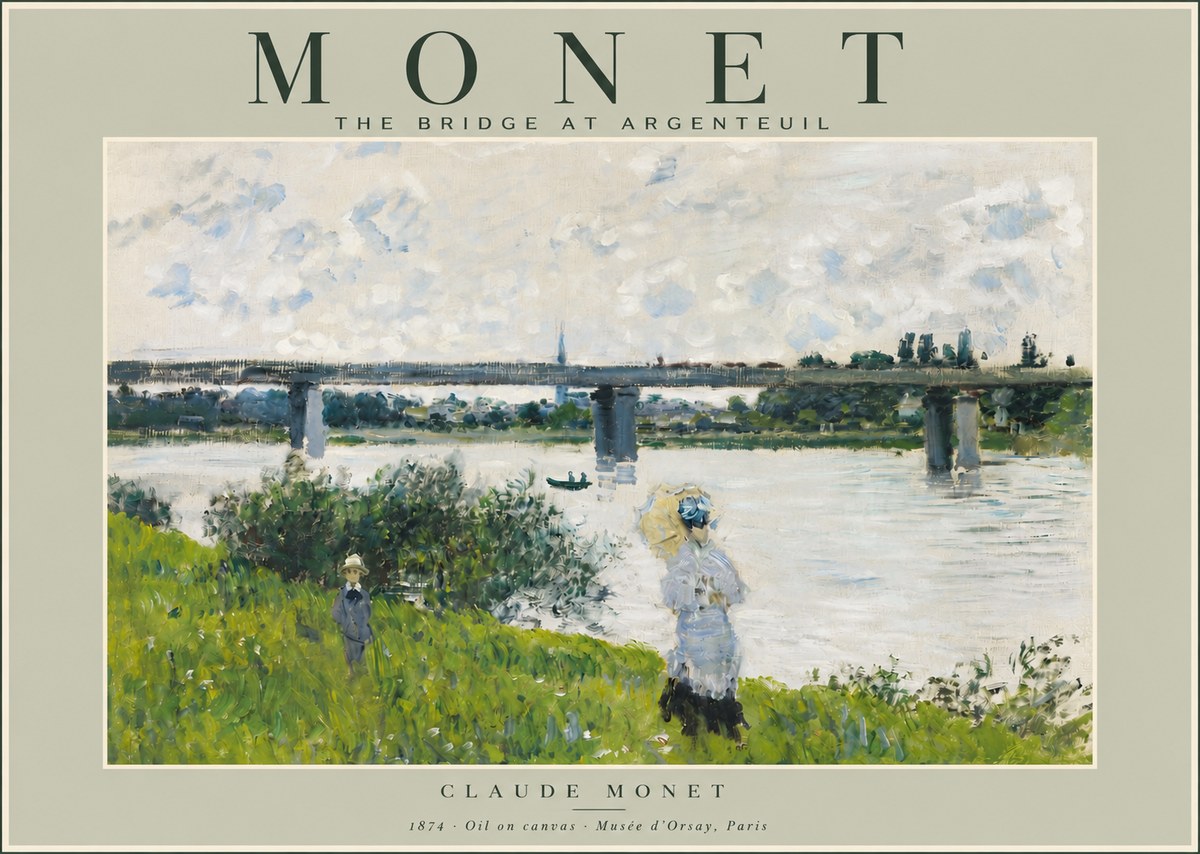 Monet The Bridge at Argenteuil II No3 - Póster