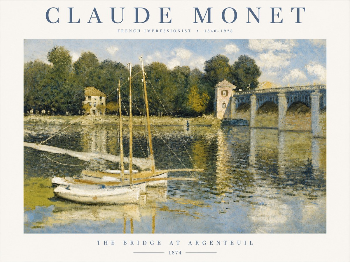 Monet The Bridge at Argenteuil III No6 - Póster