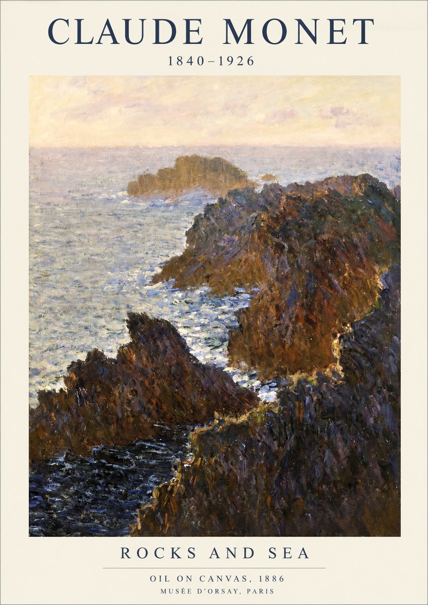 Monet Rocks and Sea No1 - Póster
