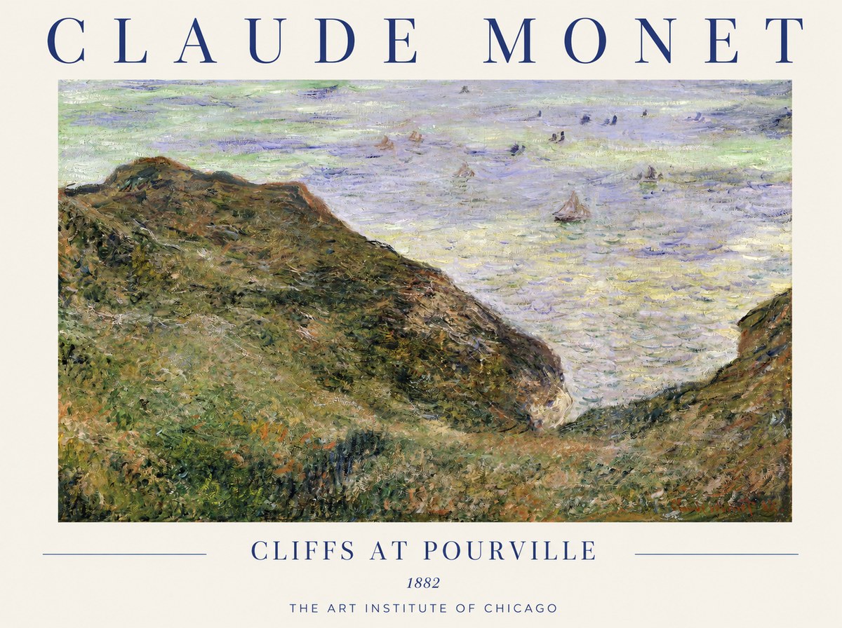 Monet Cliffs at Pourville II No1 - Póster