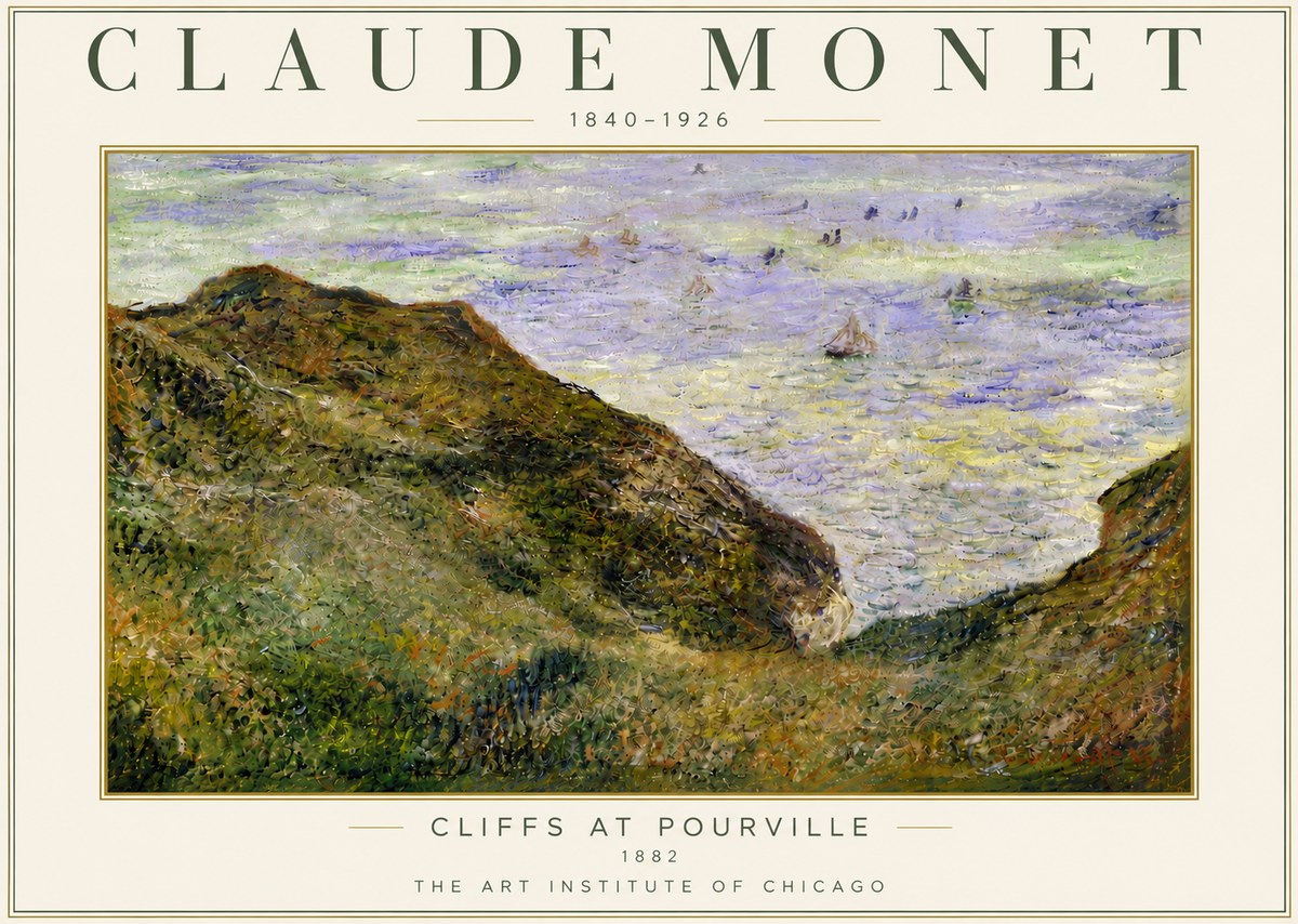 Monet Cliffs at Pourville II No5 - Póster
