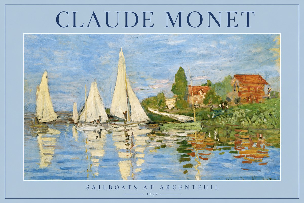 Monet Sailboats at Argenteuil No2 - Póster