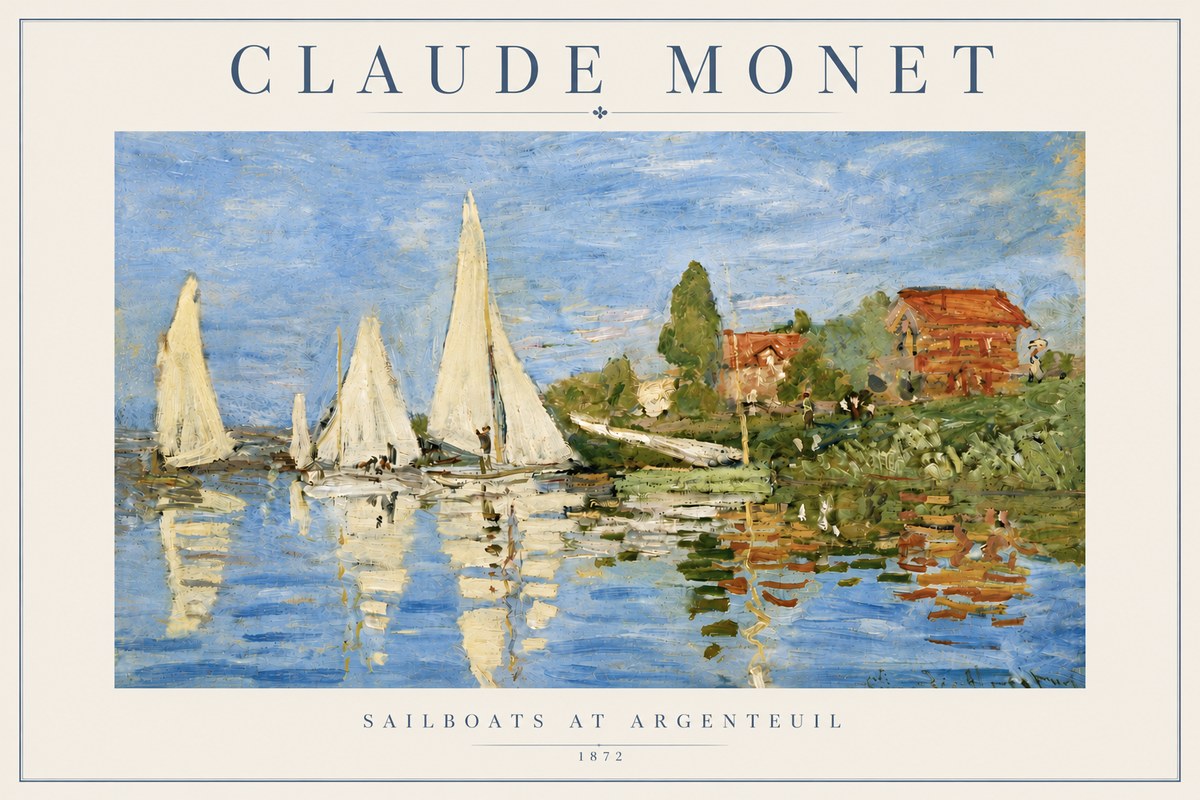 Monet Sailboats at Argenteuil No4 - Póster