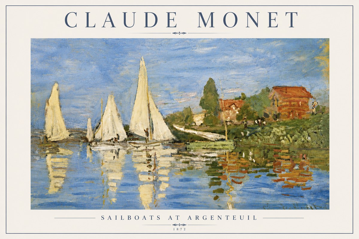 Monet Sailboats at Argenteuil No6 - Póster