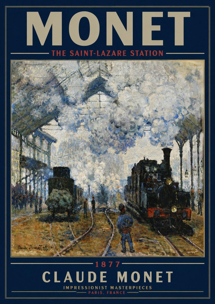 Monet The Saint-lazare Station No3 - Póster