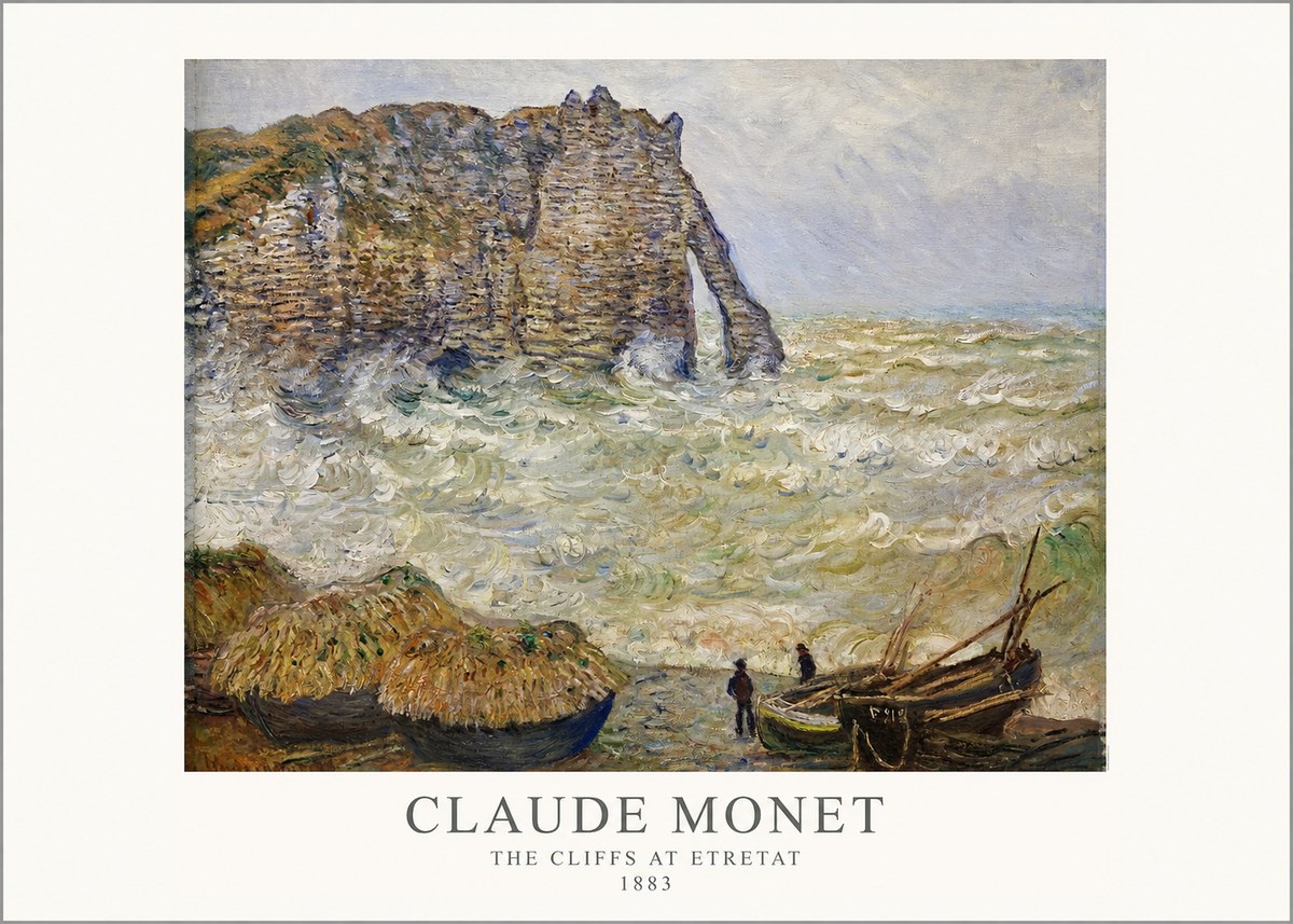Monet The Cliffs at Etretat No1 - Póster