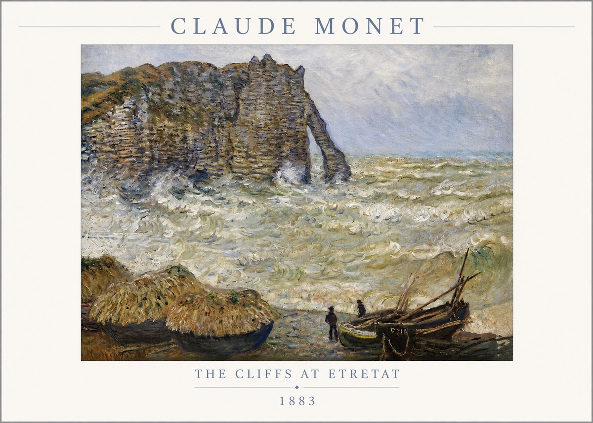Monet The Cliffs at Etretat No2 - Póster