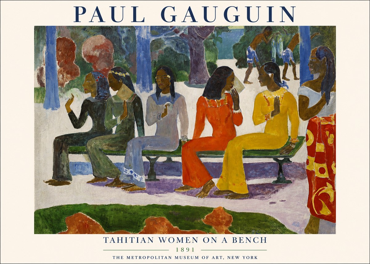 Paul Gauguin Tahitian Women on a Bench No1 - Póster