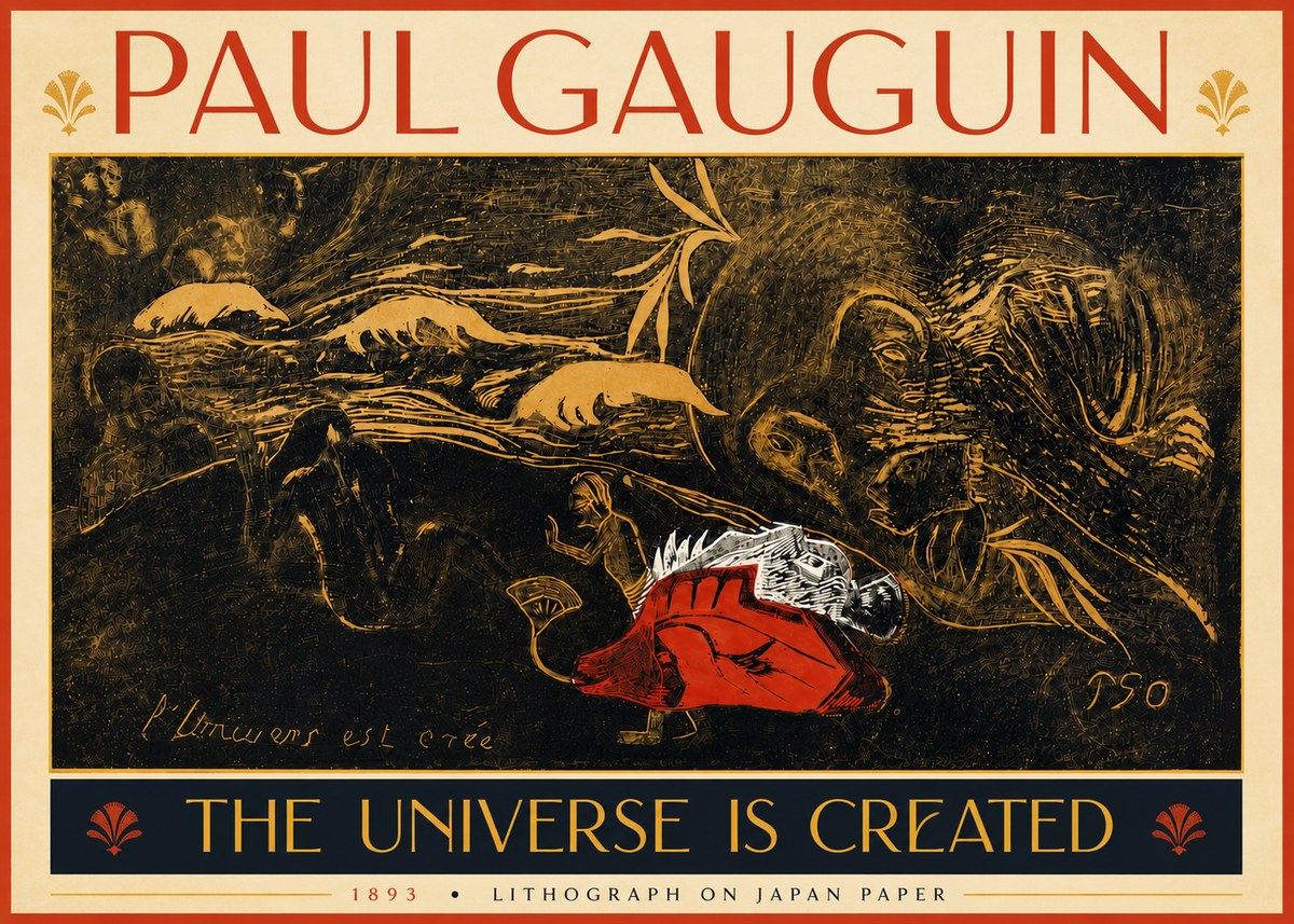 Paul Gauguin The Universe Is Created III No5 - Póster