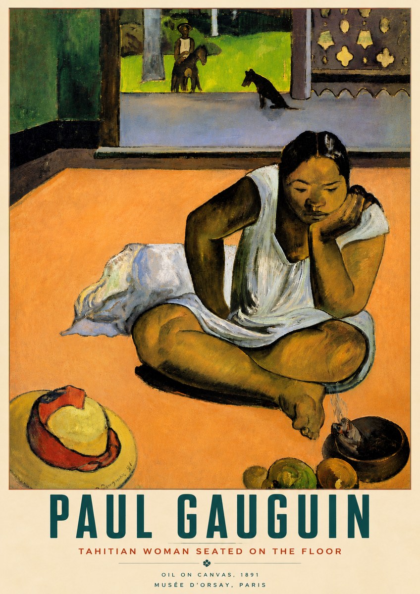 Paul Gauguin Tahitian Woman Seated on the Floor No6 - Póster