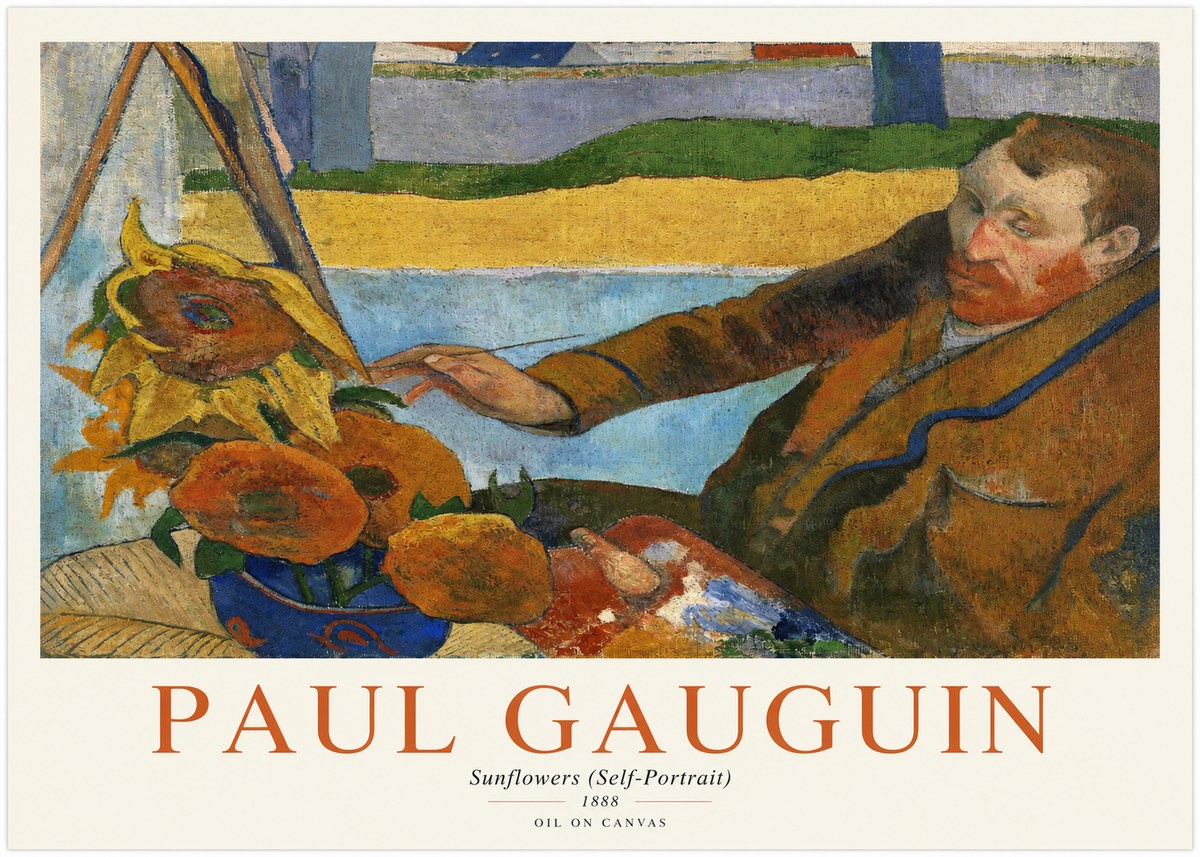 Paul Gauguin The Artist and His Sunflowers No2 - Póster