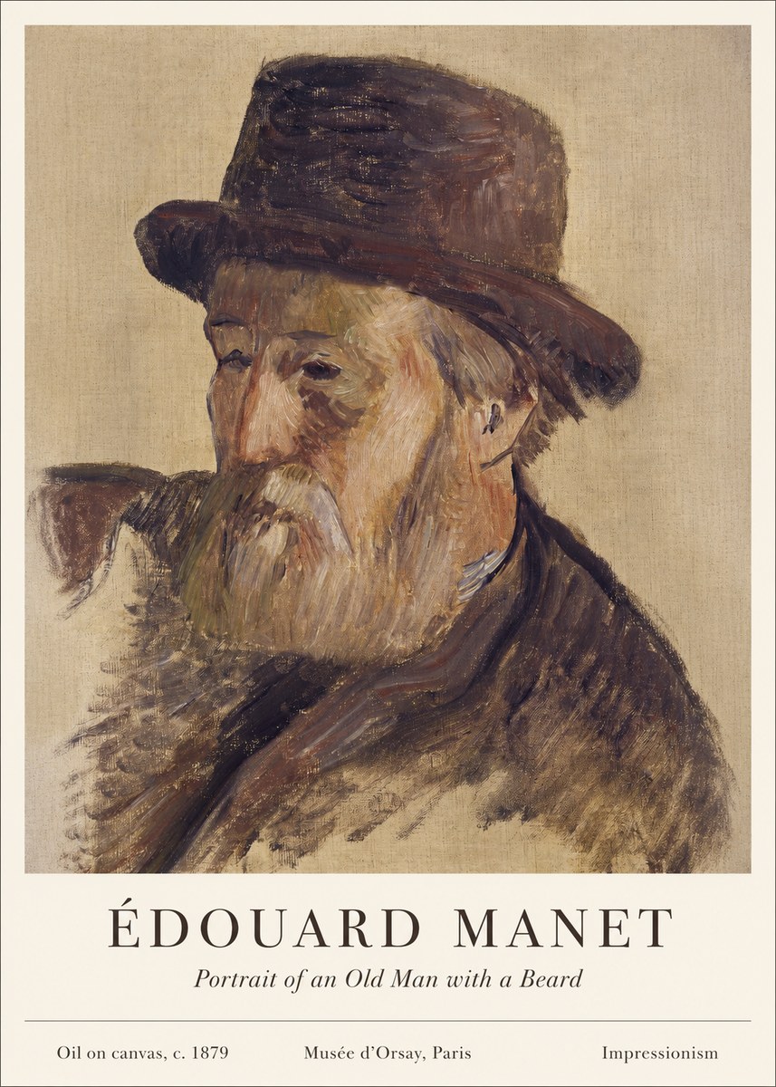 Édouard Manet Portrait of an Old Man with a Beard No1 - Póster