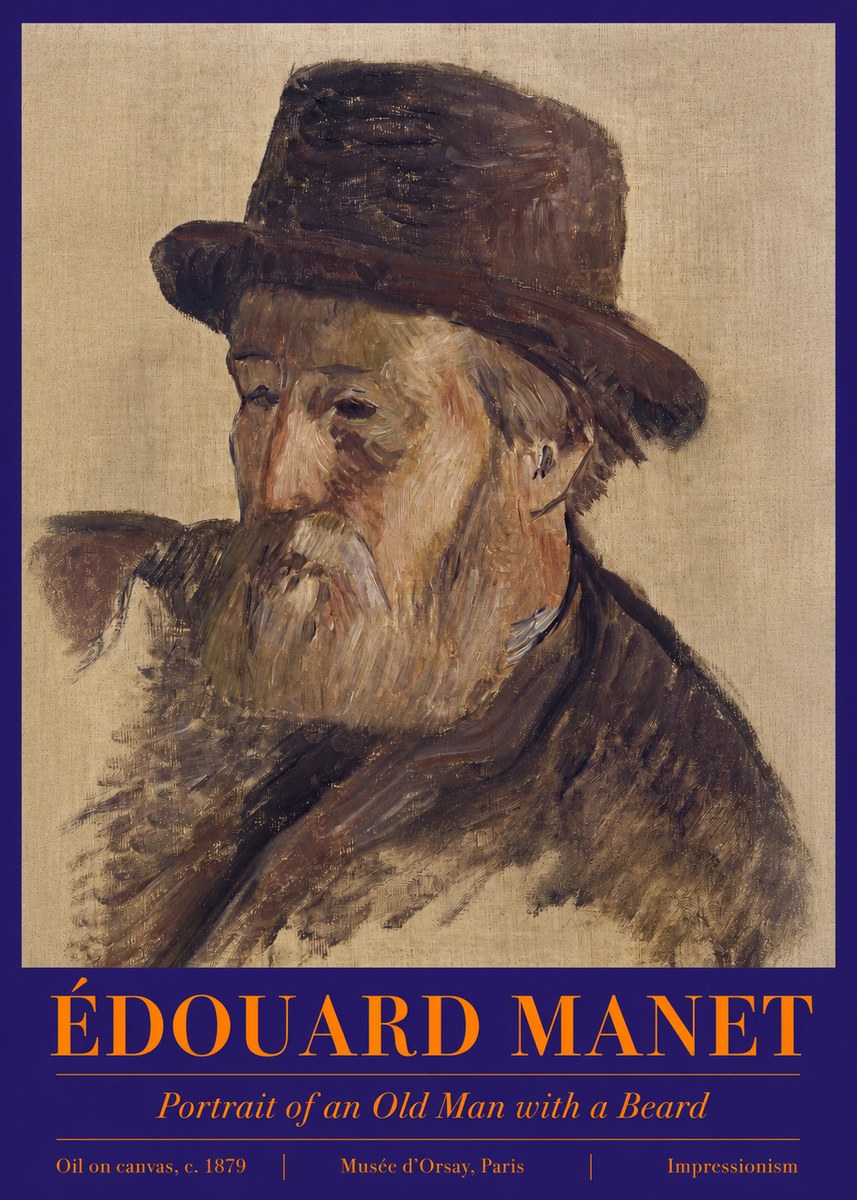 Édouard Manet Portrait of an Old Man with a Beard No2 - Póster