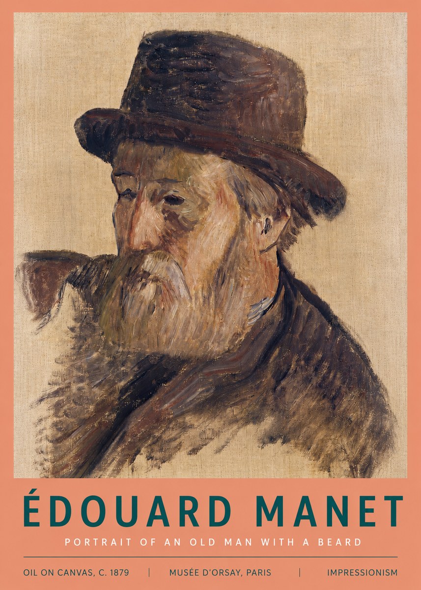 Édouard Manet Portrait of an Old Man with a Beard No3 - Póster
