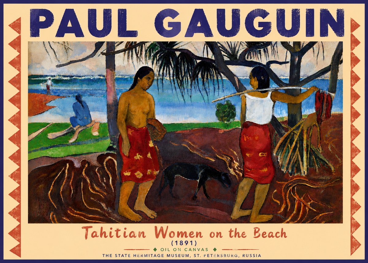 Paul Gauguin Tahitian Women on the Beach (1891) No4 - Póster