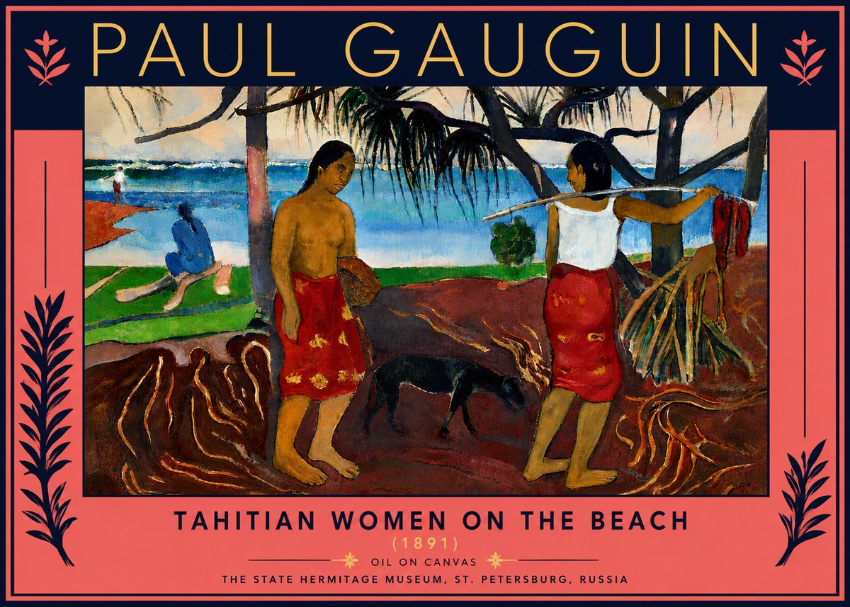 Paul Gauguin Tahitian Women on the Beach (1891) No5 - Póster