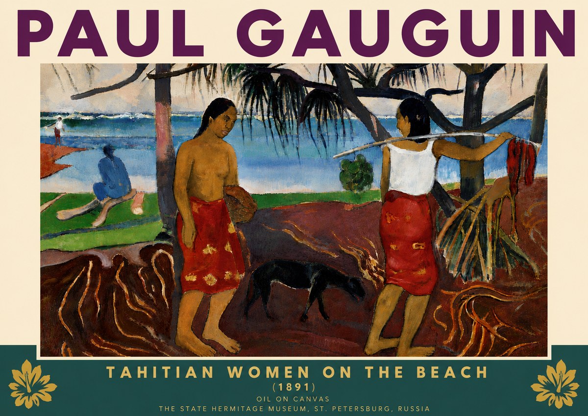 Paul Gauguin Tahitian Women on the Beach (1891) No6 - Póster