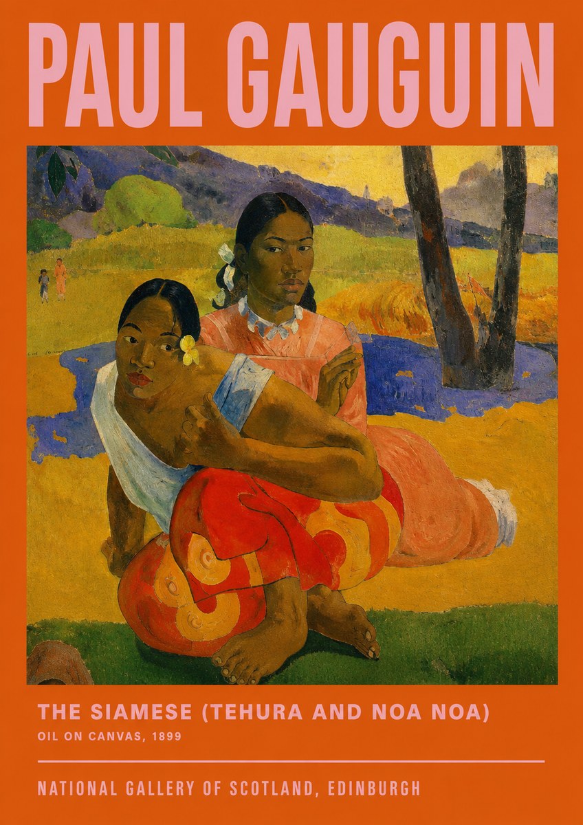 Paul Gauguin The Siamese (Tehura and Noa Noa) No2 - Póster