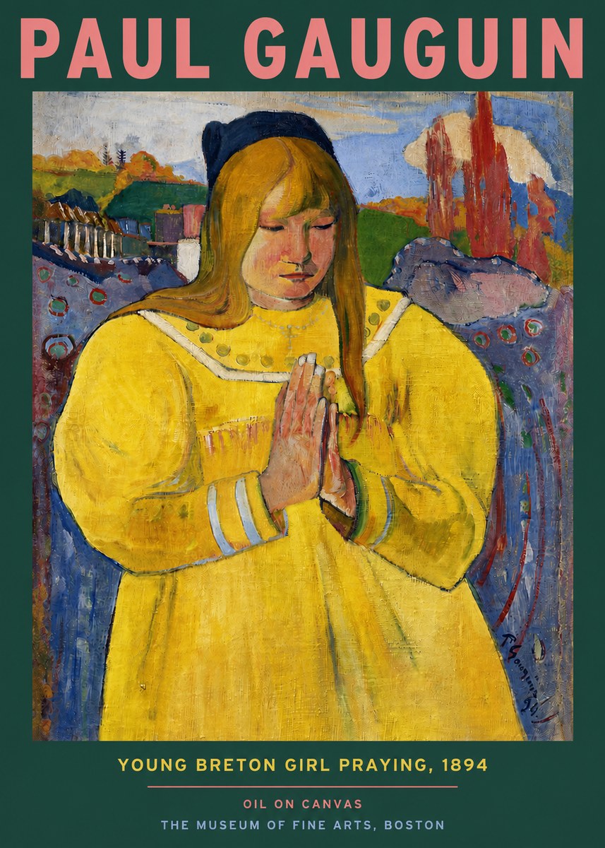 Paul Gauguin Young Breton Girl Praying, 1894 No3 - Póster