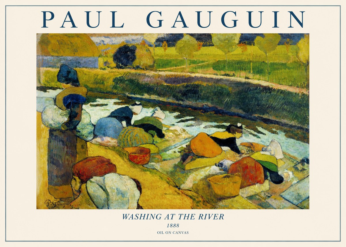 Paul Gauguin Washing at the River No1 - Póster