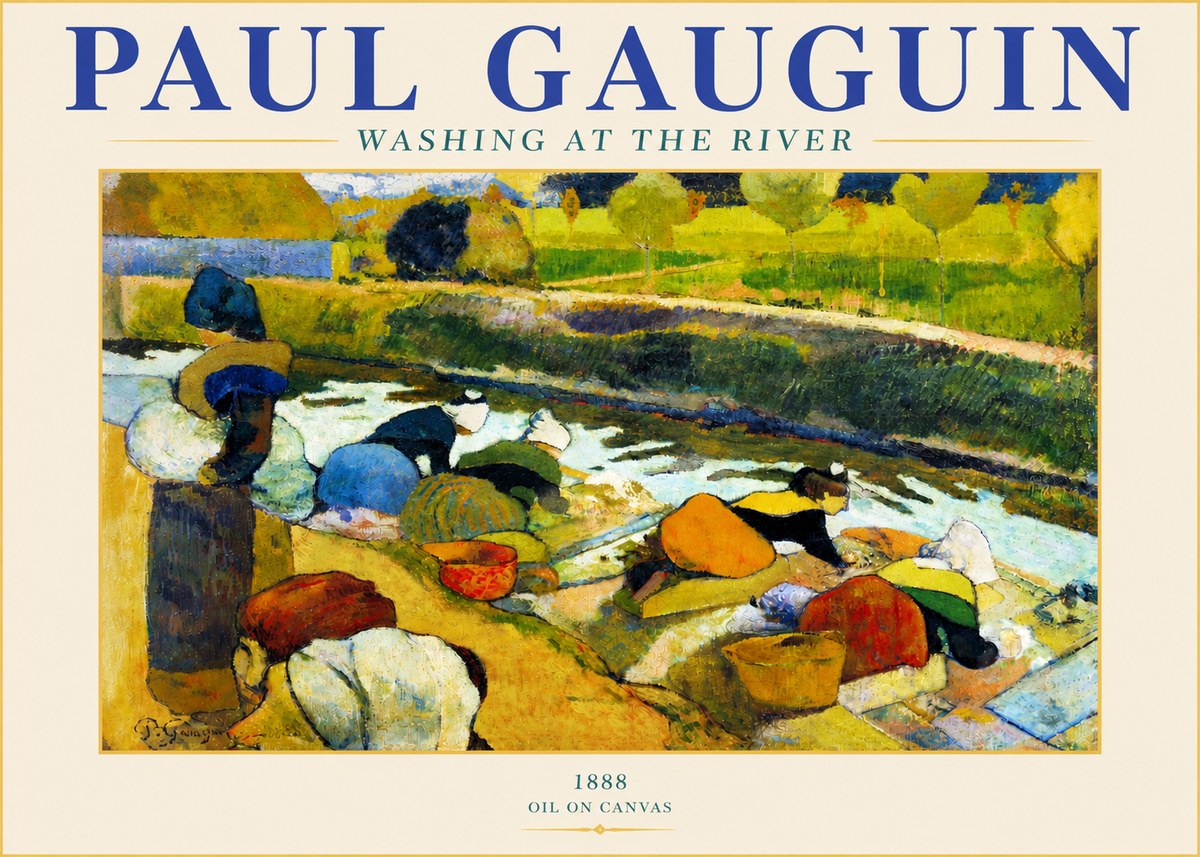 Paul Gauguin Washing at the River No4 - Póster