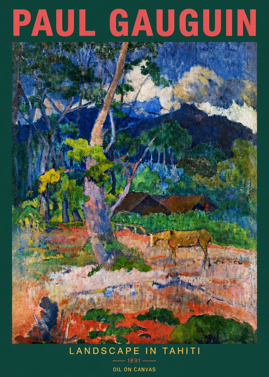 Paul Gauguin Landscape in Tahiti III No4 - Póster