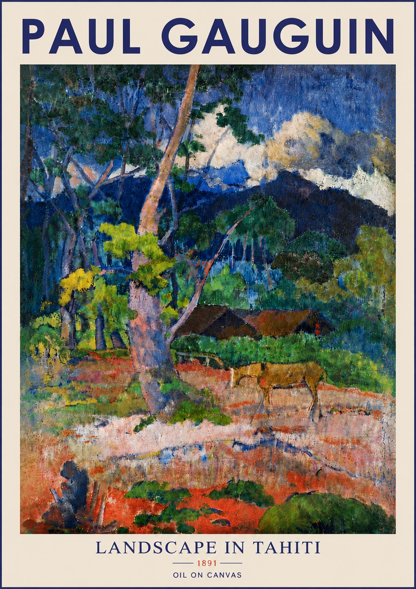 Paul Gauguin Landscape in Tahiti III No5 - Póster