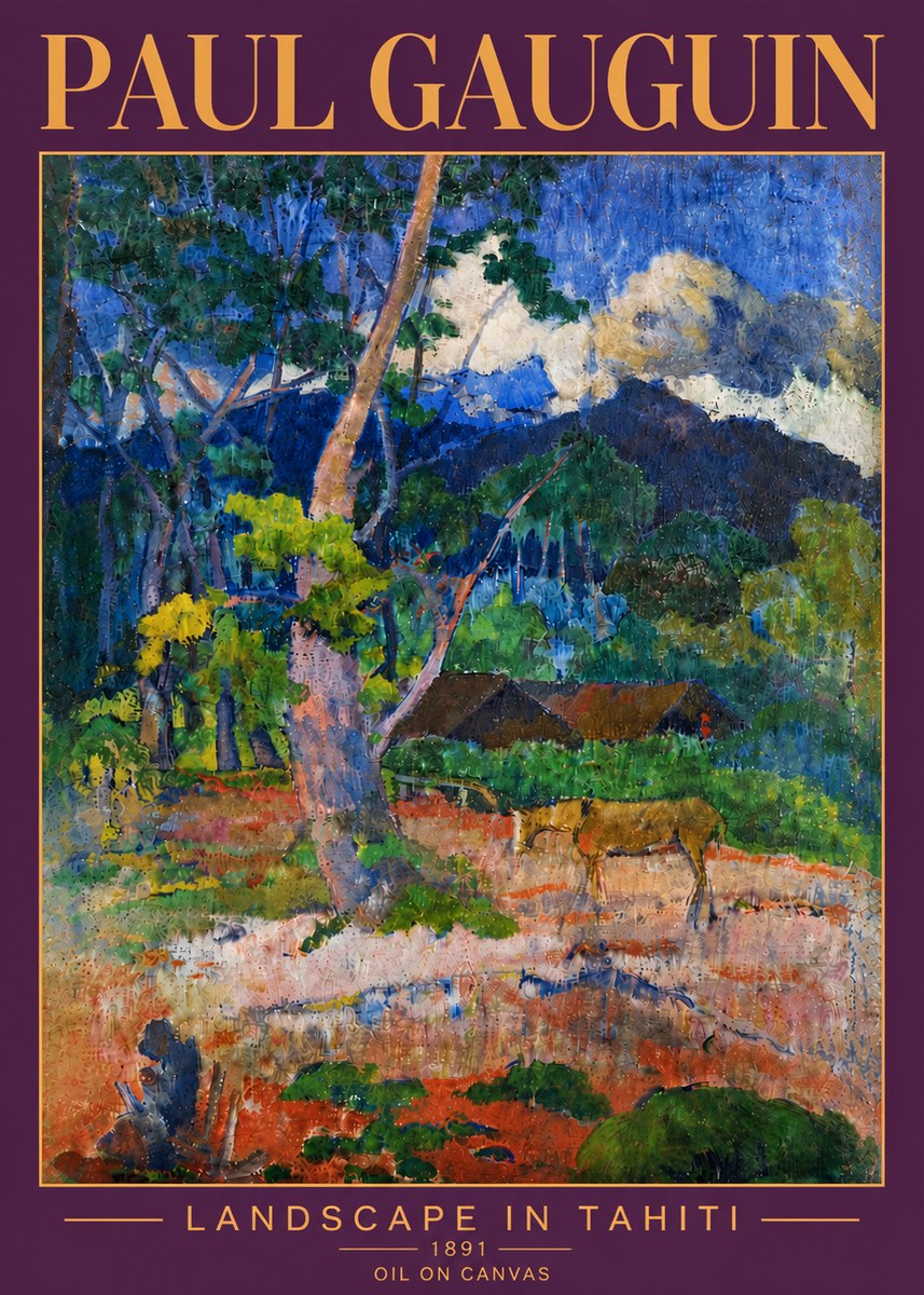 Paul Gauguin Landscape in Tahiti III No6 - Póster