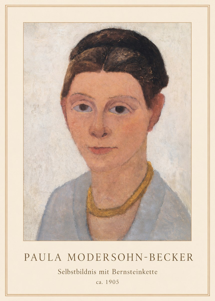 Paula Modersohn-Becker Selbstbildnis Mit Bernsteinkette No3 - Póster