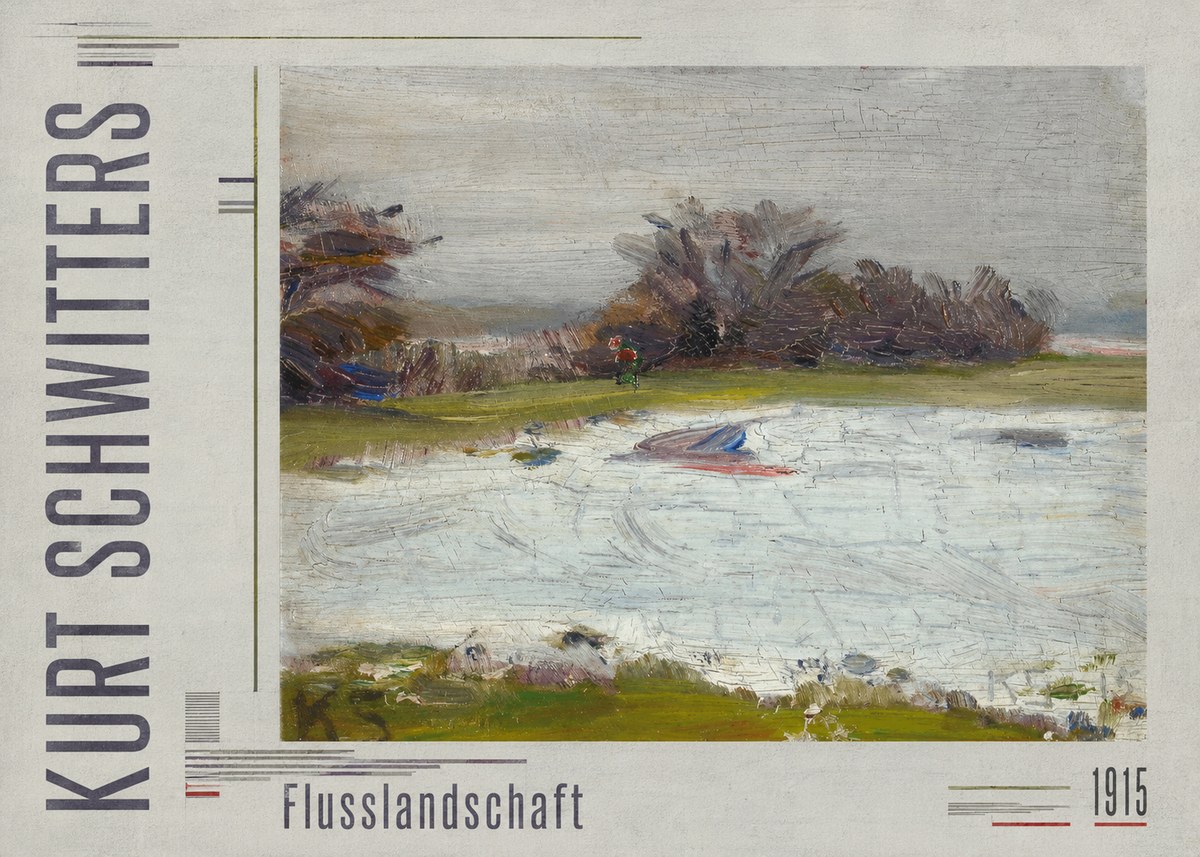 Kurt Schwitters Flusslandschaft No3 - Póster