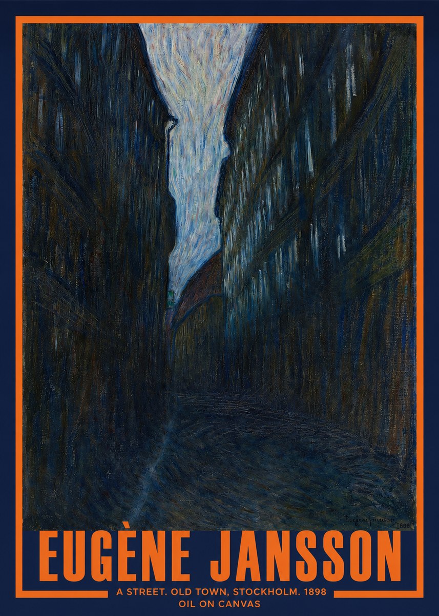 Eugène Jansson A Street. Old Town, Stockholm. 1898 No2 - Póster
