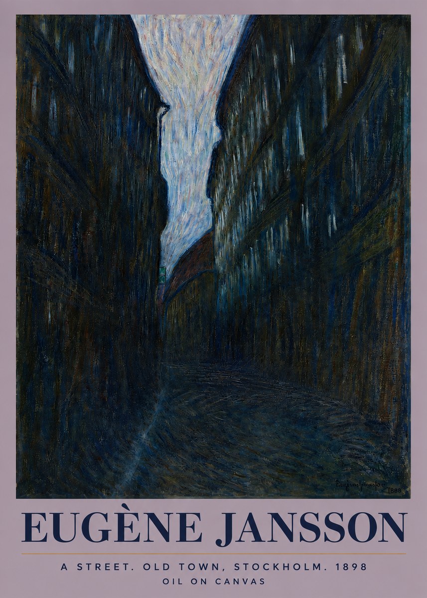 Eugène Jansson A Street. Old Town, Stockholm. 1898 No3 - Póster