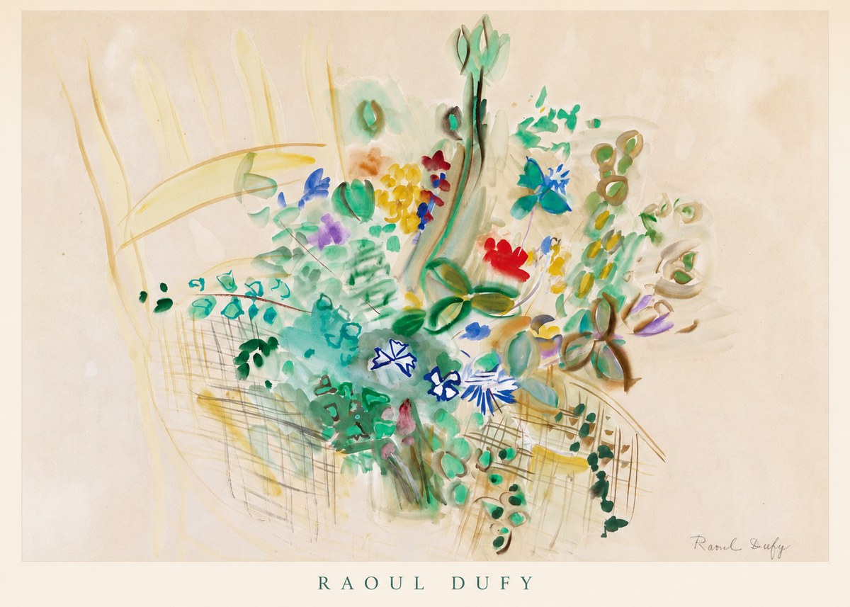 Raoul Dufy Bouquet in a Basket No6 - Póster
