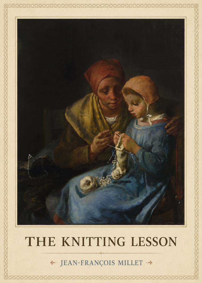 Jean-François Millet The Knitting Lesson I No4 - Póster