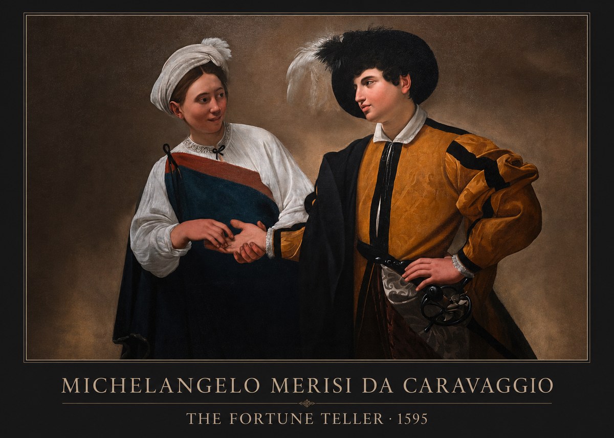 Michelangelo Merisi da Caravaggio The Fortune Teller II No1 - Póster